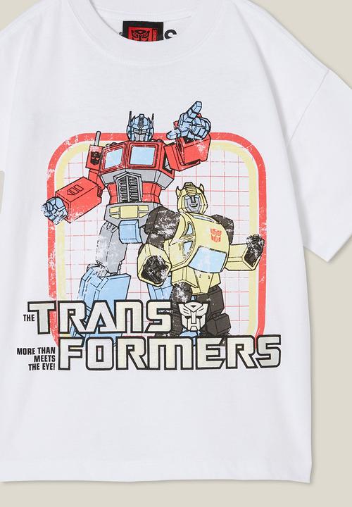 Cotton On - License drop shoulder short sleeve tee - lcn has white/transformers