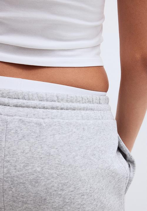 H&M - Wide sweatpants - light grey marl