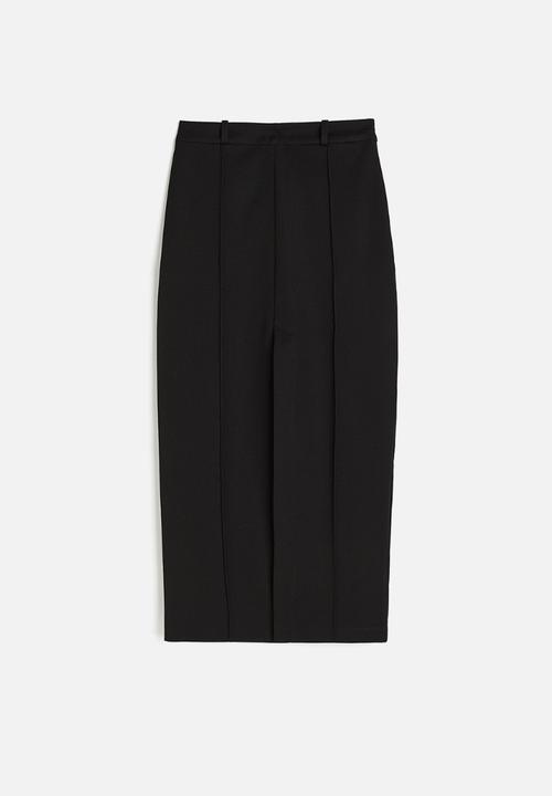 H&M - Slit-hem twill skirt - black