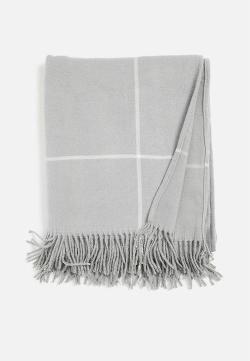 Sixth Floor - Grid Check Throw - Grey