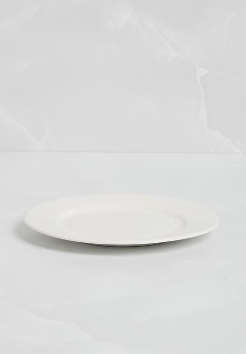 Sixth Floor - Lines side plate set of 4 - White