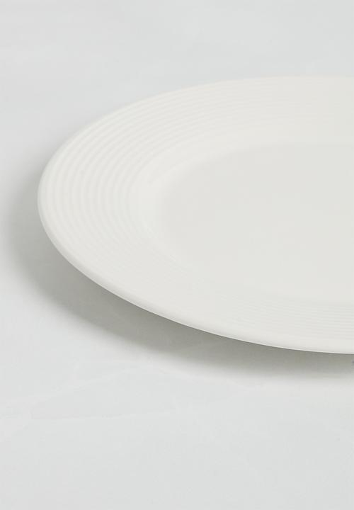Sixth Floor - Lines side plate set of 4 - White