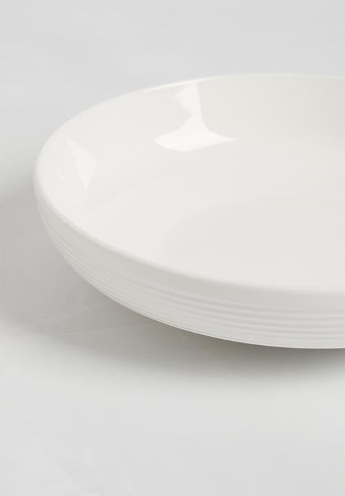 Sixth Floor - Lines pasta bowl set of 4 - White