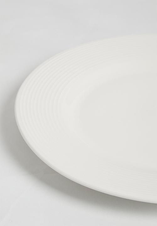 Sixth Floor - Lines dinner plate set of 4 - White