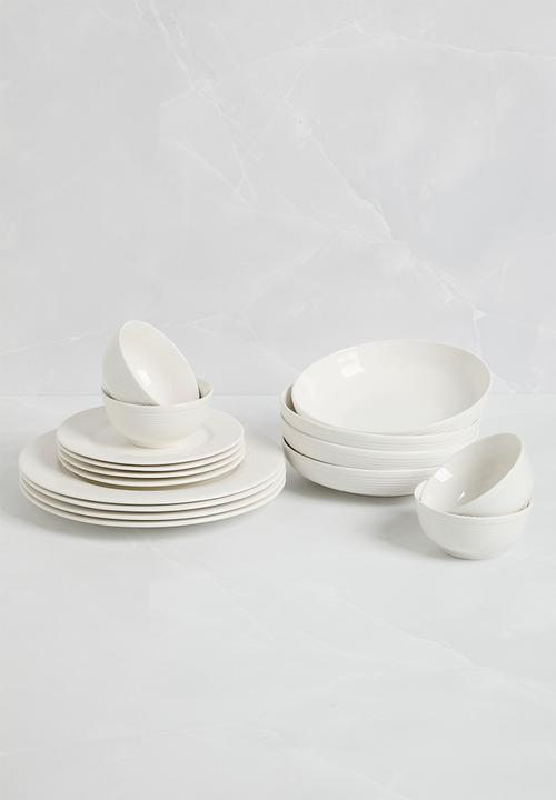Sixth Floor - Lines dinner plate set of 4 - White