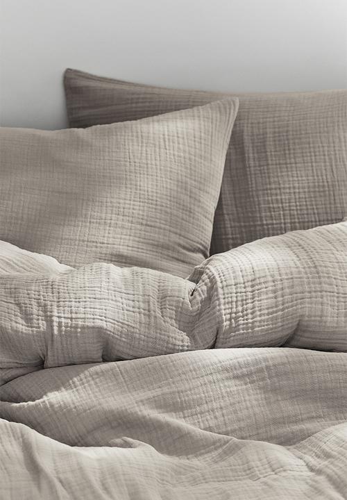 H&M - Muslin double/king duvet cover set - beige