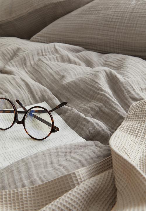 H&M - Muslin double/king duvet cover set - beige