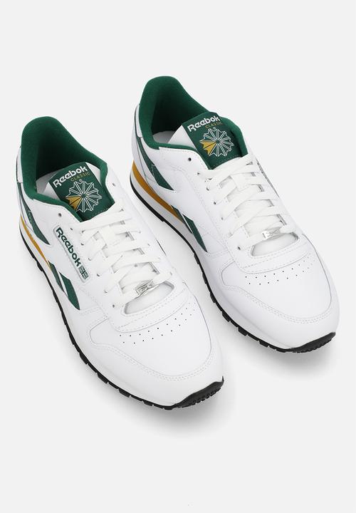 Reebok - Cassic leather -  white/drkgrn/retgol