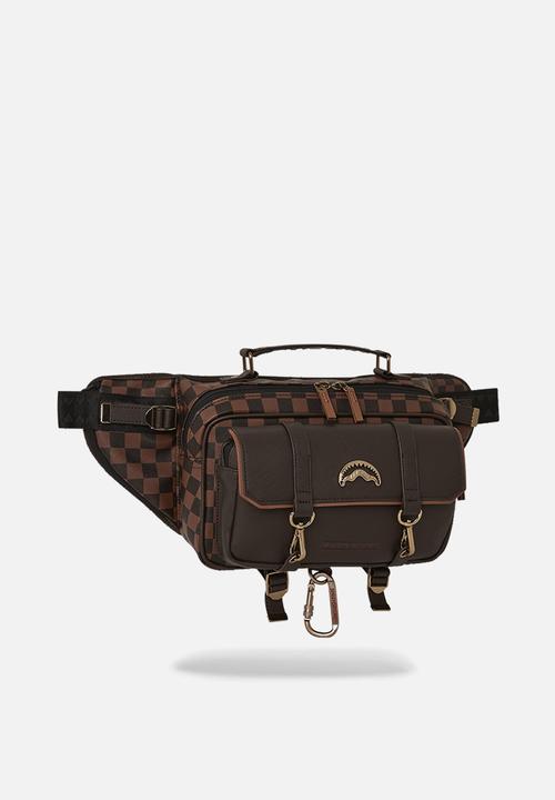 Sprayground - Brown checkered so teddy crossbody - brown