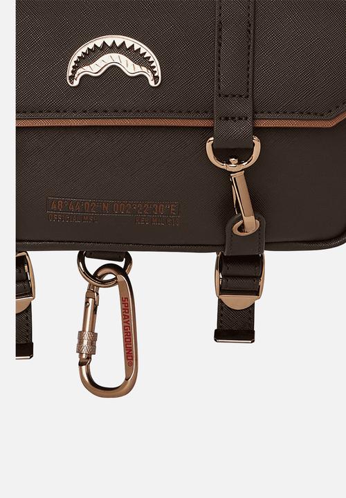 Sprayground - Brown checkered so teddy crossbody - brown