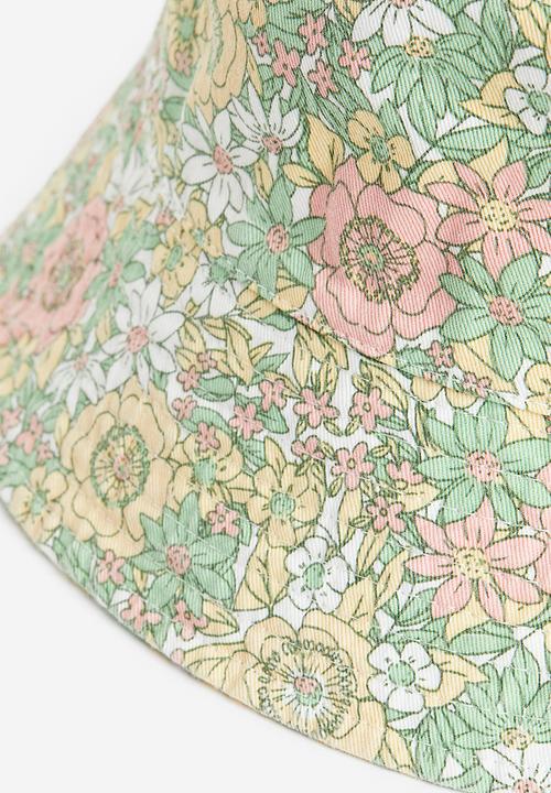 H&M - Cotton bucket hat - light green/floral