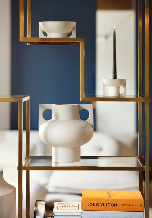 H&M - Stoneware candle holder - white
