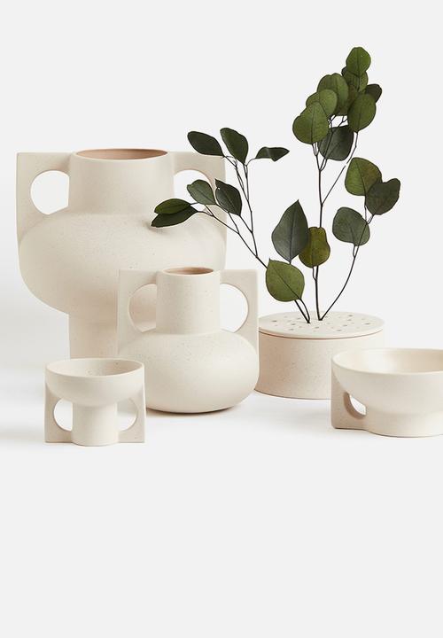 H&M - Stoneware candle holder - white