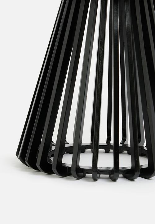 Native Decor - Birch ribbed side table - black