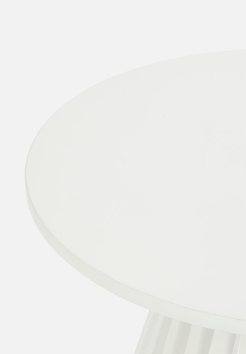 Native Decor - Birch ribbed side table - white
