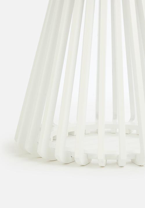 Native Decor - Birch ribbed side table - white