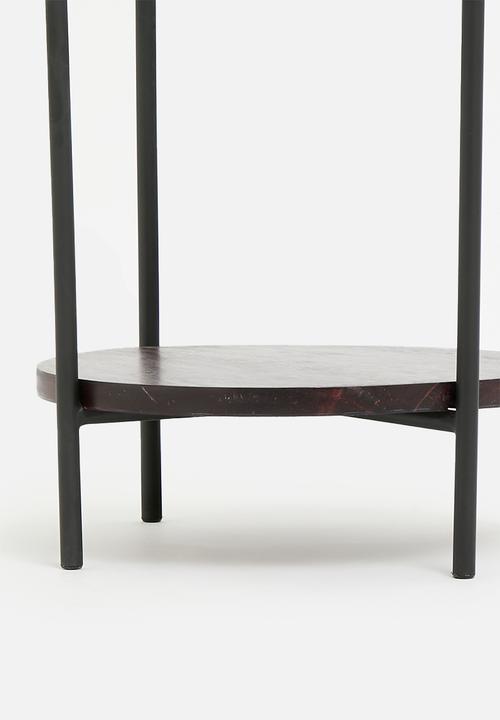 Native Decor - Fluted glass side table - black