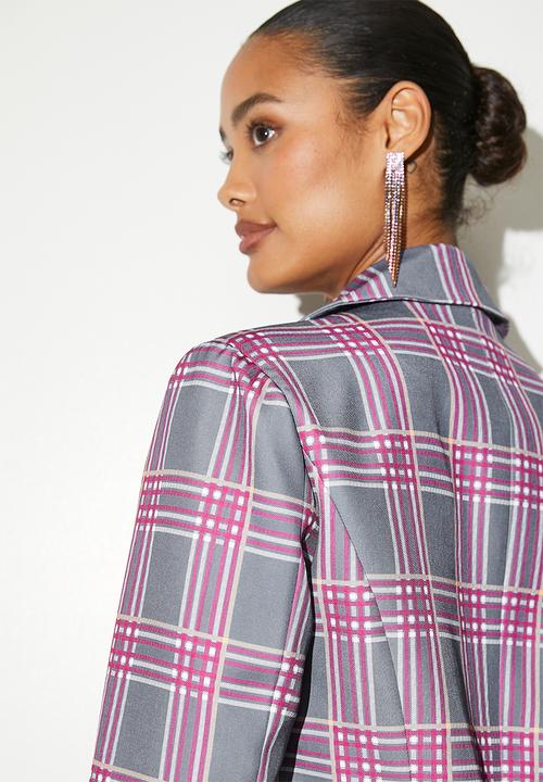 VELVET - Co-ord printed blazer - gothic check