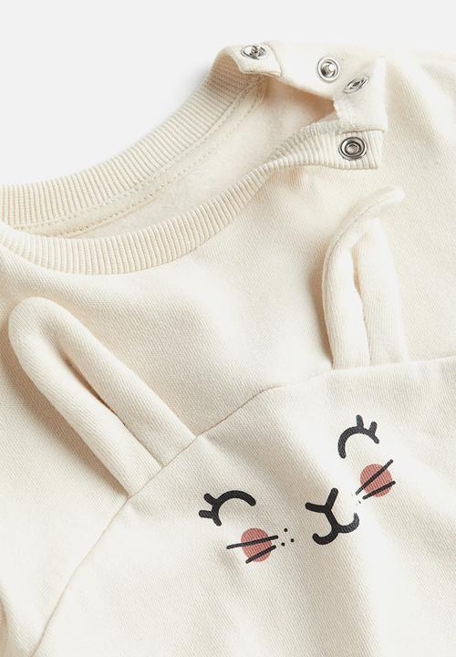 H&M - Cotton sweatshirt -  light beige bunny