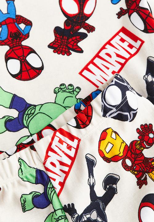 H&M - Printed pyjamas - natural white marvel comics