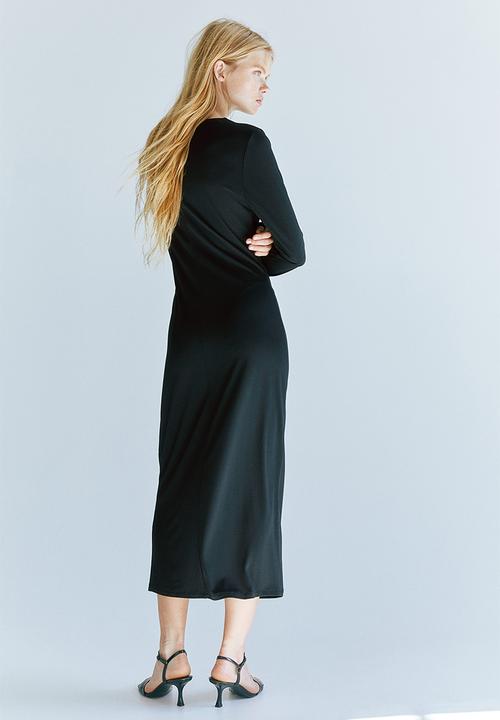 H&M - Draped jersey dress - black