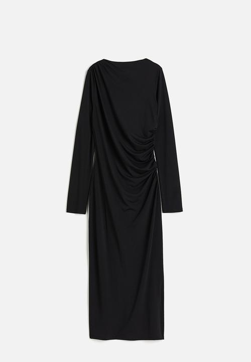 H&M - Draped jersey dress - black