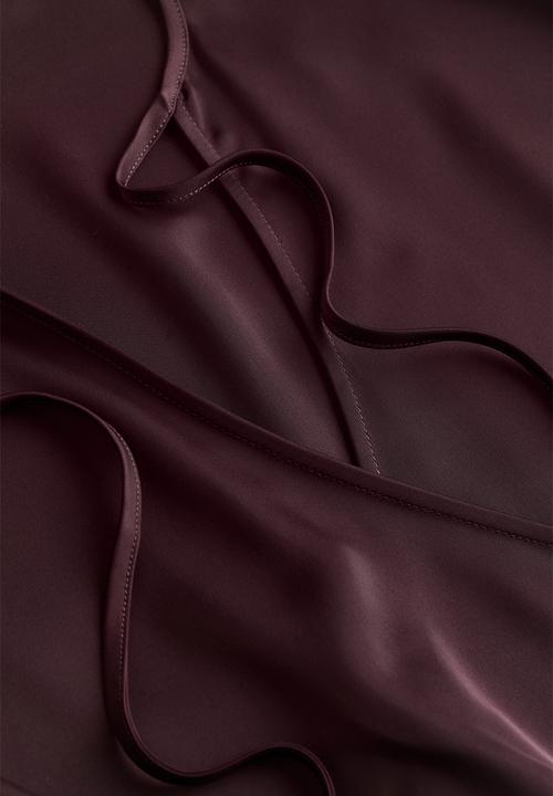 H&M - Cropped wrap blouse - burgundy