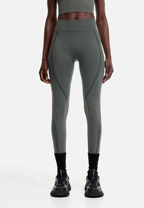 H&M - Drymove™ seamless shaping sports tights - dark sage green