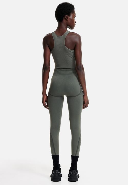 H&M - Drymove™ seamless shaping sports tights - dark sage green