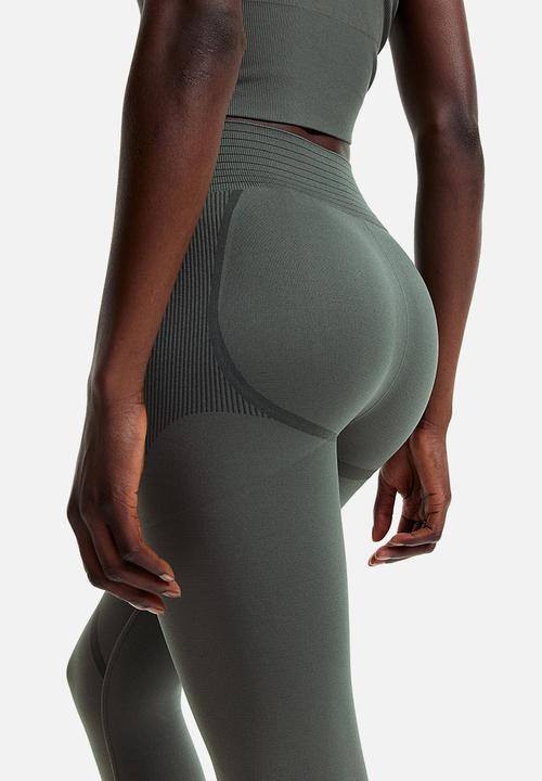 H&M - Drymove™ seamless shaping sports tights - dark sage green