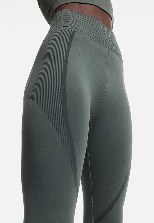 H&M - Drymove™ seamless shaping sports tights - dark sage green