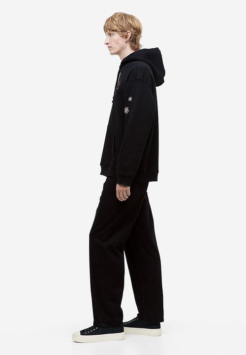 H&M - Loose fit printed hoodie - black/dream