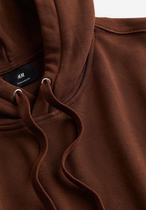 H&M - Oversized fit cotton hoodie - brown