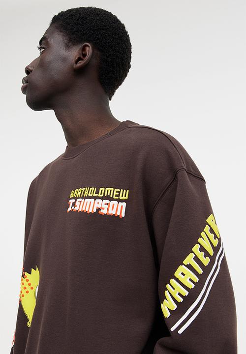 H&M - Loose fit sweatshirt - dark brown/the simpsons