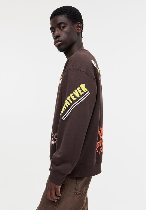 H&M - Loose fit sweatshirt - dark brown/the simpsons