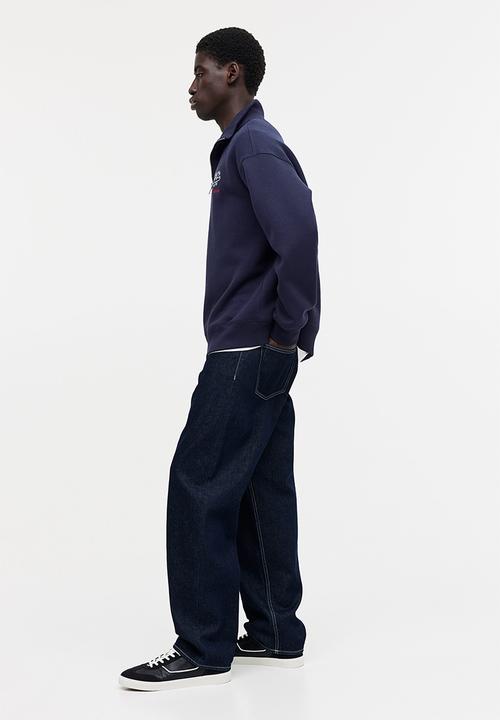 H&M - Relaxed fit zip-top sweatshirt - dark blue/keith haring