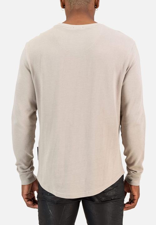S.P.C.C - Valmont Fashion Regular Fit Long Sleeve Tees - Bone