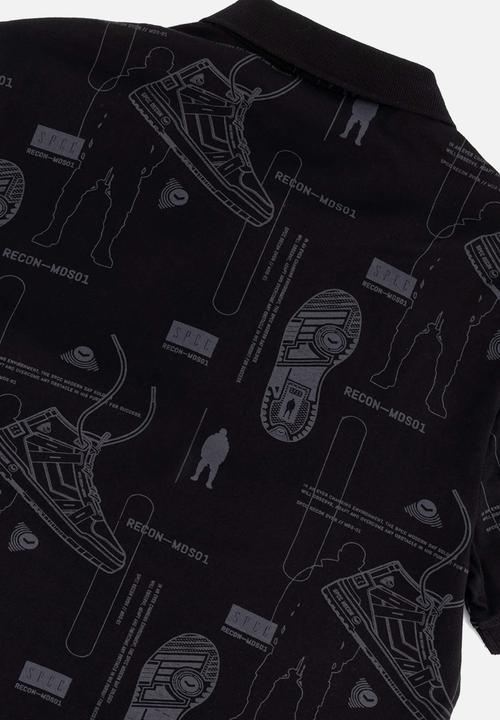 S.P.C.C - Recon Pulse Fashion Slimline Fit Polos - Black