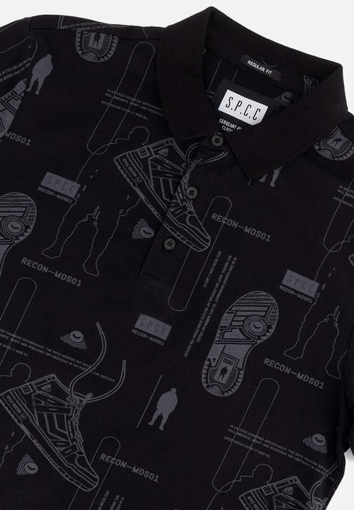 S.P.C.C - Recon Pulse Fashion Slimline Fit Polos - Black