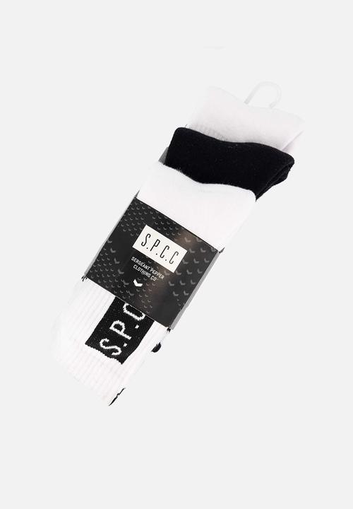 S.P.C.C - Johnson Signature Socks - Optical White & Black