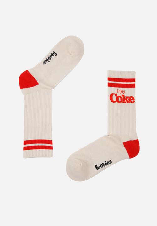 Foot-ies - Coke Logo Sneaker 2 Pack - Cream & black