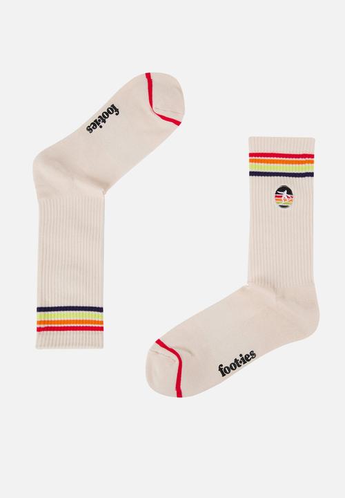 Foot-ies - Snowboard Sneaker Sock 2 Pack - Navy & Cream