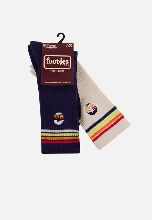 Foot-ies - Snowboard Sneaker Sock 2 Pack - Navy & Cream