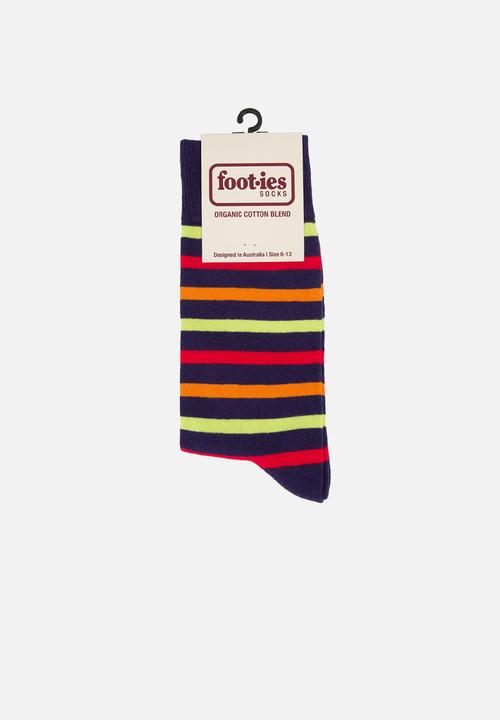 Foot-ies - Stripe Organic Cotton Sock - Navy