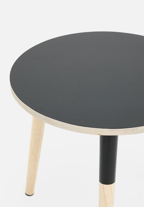 Native Decor - Birch round side table - Black