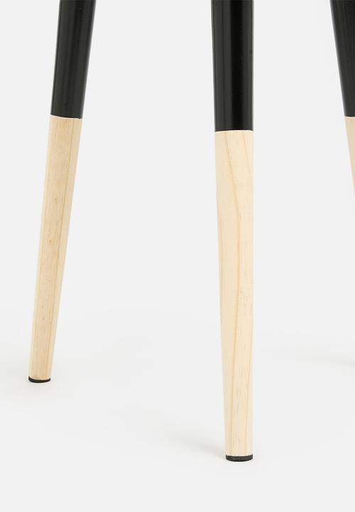 Native Decor - Birch round side table - Black