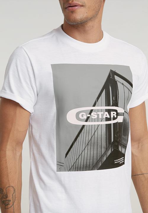 G-STAR - HQ oldskool logo lash r tCompact slub jersey o - white