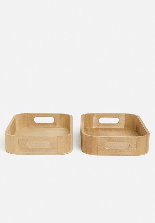 H&S - Niko nesting tray set of 3 - brown