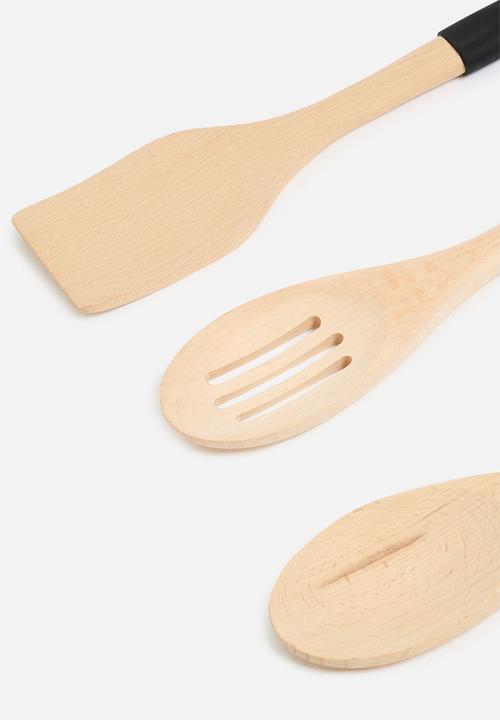 Excellent Houseware - Natura serving spoon set of 3 - natural