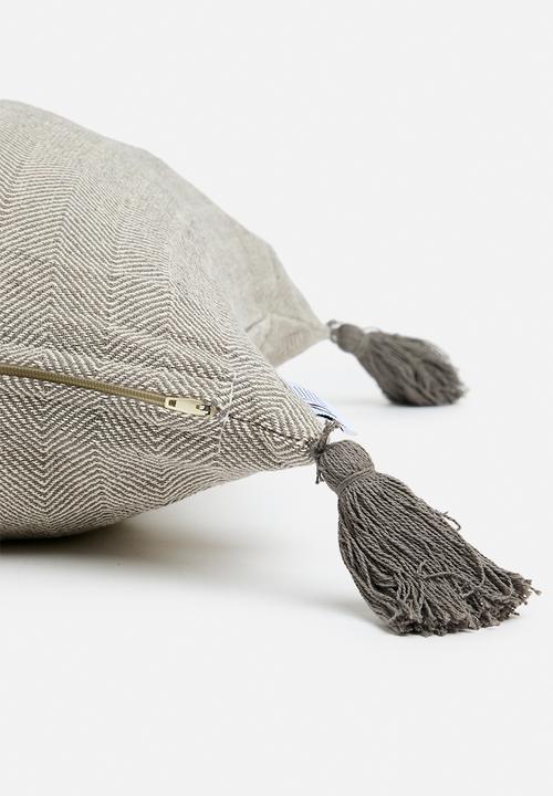 Sixth Floor - Herringbone cushion cover 60x60- Charcoal